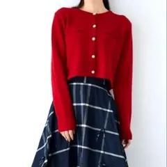 CELFORD ビジューボタン ウールニットカーディガン 24AW Fサイズ