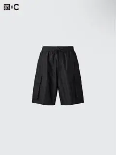 美品良品★ユニクロシー★ワイドフィットカーゴショーツ★ブラック★ワイドショーツのサムネイル