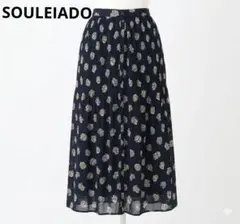 未使用級　SOULEIADO / ソレイアード　フレアスカート　裏地付き　花のサムネイル