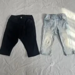 男の子 女の子 ハーフパンツ ズボン デニム 黒 100㎝ 110㎝ まとめ売り