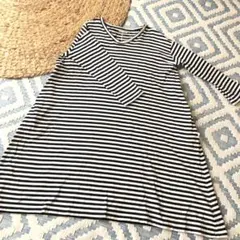 studio CLIPボーダーAラインワンピース　M