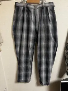 SSZ グレー系チェック ワイドパンツ AH 長谷川昭雄