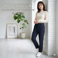 A Day in the Life ネイビー チェック柄 スラックス