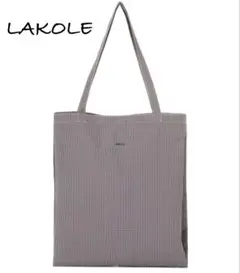 【美品】LAKOLE ラコレ 3パーテーショントートバッグ ネイビー ショルダーのサムネイル
