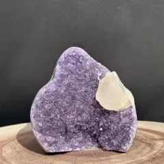 天然石カルサイト共生アメジストのドーム　置物G.59