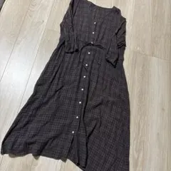 新品ロングシャツワンピース