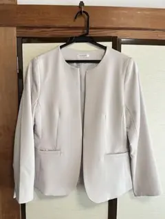 14:00まで出品 美品　ノーカラーライトグレージャケット