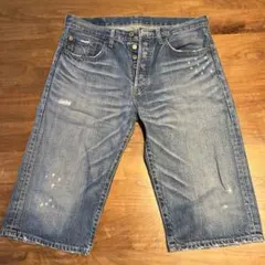 DSQUARED2 ダメージ加工 デニムショートパンツ 42 インディゴブルー
