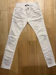 BALMAINホワイトデニムパンツ バイカー rick dior - メルカリ