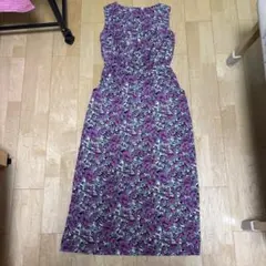 花柄ノースリーブマキシワンピース