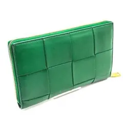 【IC内蔵品】ボッテガヴェネタ カセット イントレチャート 長財布 グリーン