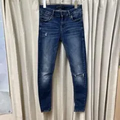 ZARA スキニーデニム ダメージ加工 ブルー レディース EUR36のサムネイル