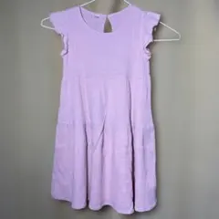 110サイズ 女の子服 ピンク ノースリーブワンピース フリル袖