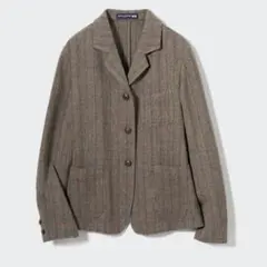 【新品】ユニクロ イネス ツイードジャケット M ブラウン