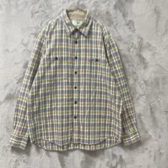 Crocodile♡メンズ チェックシャツ コットン 長袖 Lのサムネイル