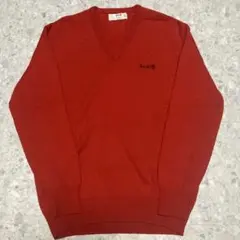 美品　80s Pringle ニット Vネックセーター レッド　M ヴィンテージ