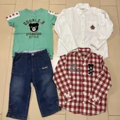 ミキハウス ダブルB120ショートパンツ長袖シャツ半袖Ｔシャツ４点フォーマル