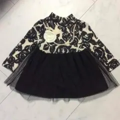 限定sale❗️フォーマル♡パールネックレス付チュールワンピ【韓国子供服】120