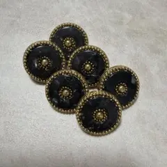 レトロ　金細工調　ボタン　1.5cm 6個おまとめ売り