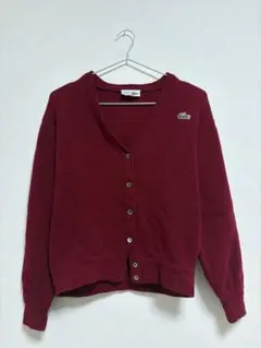 LACOSTE ラコステ ジップ リブニット ウール 40 Y2K 美シルエット LACOSTE ラコステ ジップ リブニット ウール 40 Y2K カーディガン