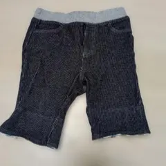 ホットビスケットストライプ デニム風短パン 星柄ロールアップ 90cm