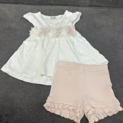 ♡ petit main フラワートップスとショートパンツセット ♡
