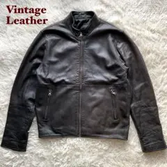 美品✨レザージャケット　シングルライダース　本革　バイカー　黒　40 大きい