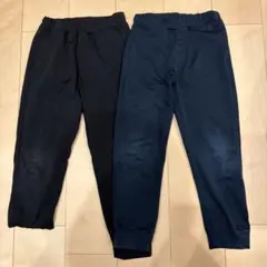 ユニクロ　パンツ 黒と紺 2点セット　130