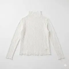 【神戸レタス】総レース ハイネック シアーカットソー Mサイズ