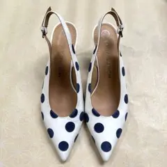 TORY BURCH ドット柄 スリングバック パンプス 8Mのサムネイル