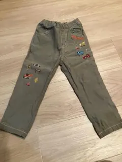 クレードスコープ　乗り物カーキ色刺繍パンツ　90cmのサムネイル
