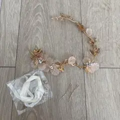 花モチーフ ヘッドドレス ゴールド