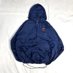 【LUNA PIER】アノラックパーカー　刺繍ロゴ　ネイビー　ドローコード短丈