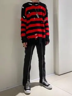 JOHN LAWRENCE SULLIVAN ブリーチデニムジップパンツ 46のサムネイル