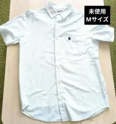 (未使用)EAGLE 半袖シャツ M 薄い水色のストライプ メンズ トップス