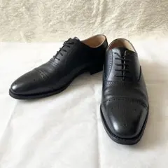 極美品✨スコッチグレイン ストレートチップ ビジネスシューズ メンズ ブラックのサムネイル