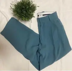 6 ROKU GEORGETTE PANTS ジョーゼットタックパンツ 水色