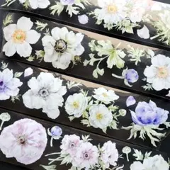 ♡SALE♡ 虹光 5cm×10m 白芍 海外マスキングテープ　海外マステ　花 中古海外マスキングテープ 虹光 - メルカリ