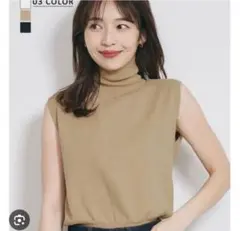 ベースメントオンライン　ノースリーブタートルニット