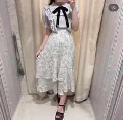 アンミール キリカエレイヤードSK 花柄 スカート