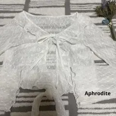 Aphrodite ボレロ　カーディガン　ショート丈　長袖　シアー　透け感のサムネイル