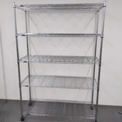 ルミナス スチールラック 4段 キャスター付き×2 ※1点はキャスターに