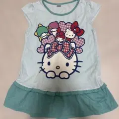 子供服 ユニクロ ハローキティのフレンチスリーブ サイズ110 ブルー