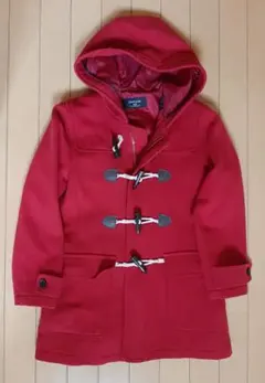 コムサ　イズム　赤ダッフルコート フード付きウール　ガールズ140サイズ　女児用