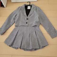 白黒チェック セットアップ スカート