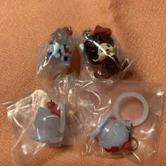 モンチッチ　ハローキティ めじるしアクセサリー ガチャガチャ　4点セット