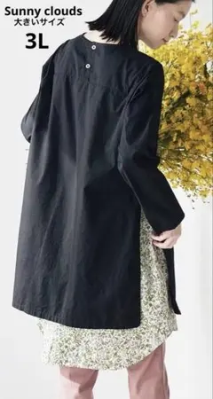 サニークラウズ ちらり花柄ワンピース/大きいサイズ/3L/極美品のサムネイル