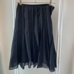 ブラック フレアスカート ひざ丈