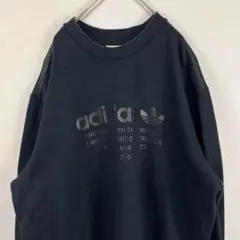 USA古着 アディダス adidas 止水テープ スウェット 黒