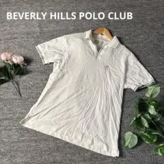 ビバリーヒルズポロクラブ スキッパーポロシャツ M 白 ストライプ 美濃屋 夏服のサムネイル